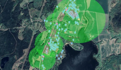 Overview of repeater coverage in Alingsås
